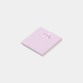 Skriptname & Monogramm | Magenta & Helllila Post-it Klebezettel (angewinkelt)