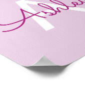 Skriptname & Monogramm | Magenta & Helllila Poster (Ecke)