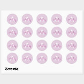 Skriptname & Monogramm | Magenta & Helllila Runder Aufkleber (Blatt)