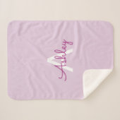 Skriptname & Monogramm | Magenta & Helllila Sherpadecke (Vorderseite (Horizontal))