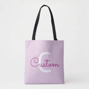 Skriptname & Monogramm Magenta & Helllila Tasche