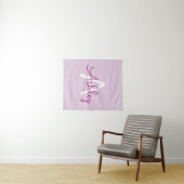Skriptname & Monogramm | Magenta & Helllila Wandteppich (Beispiel (Horizontal))