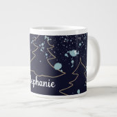 Skriptname niedliche Kabinennavy Goldbaum weiße Pu Jumbo-Tasse (Vorderseite Rechts)