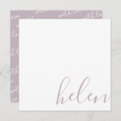 Skriptname Personalisiert Dusty Lila Mitteilungskarte (Vorne/Hinten)