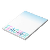 Skriptname Pink Lila Aqua Ombre Farben Notizblock (Rotiert)