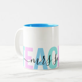 Skriptname Pink Lila Aqua Ombre Farben Zweifarbige Tasse