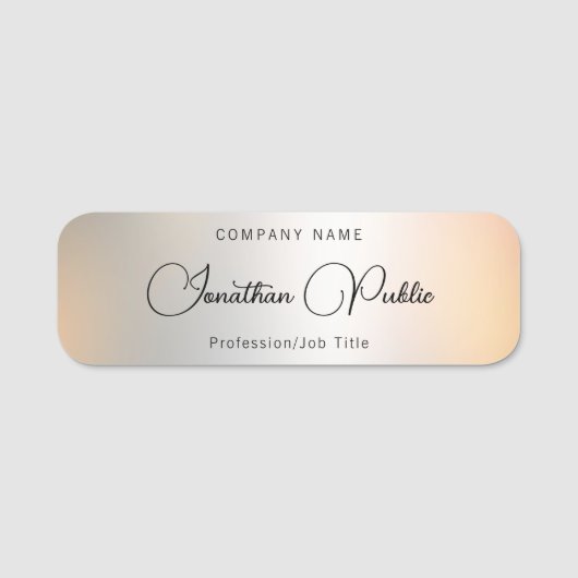 Skriptname Silver Template Elegante Typografie Namensschild (Vorderseite)