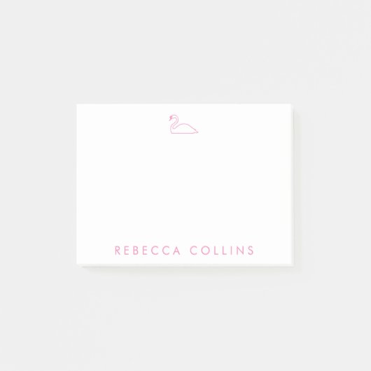 Skriptname, Swan, Pink anpassen Post-it Klebezettel (Vorderseite)