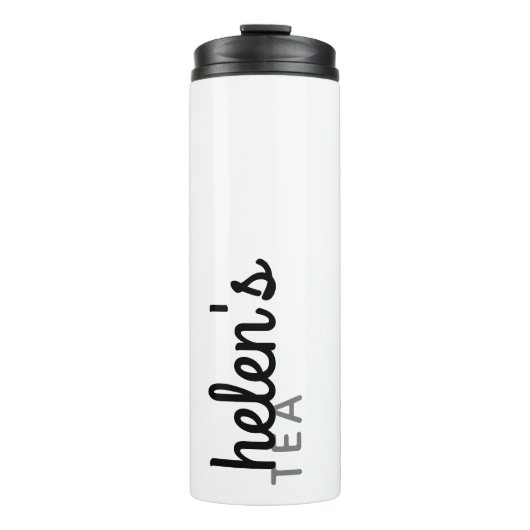 Skriptname Tee Tumbler Custom Geschenk in Schwarz Thermosbecher (Vorderseite)