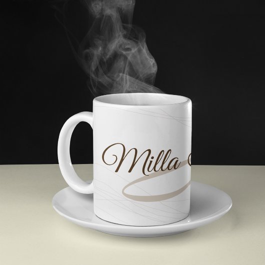 Skriptname und Anfangsbezeichnung (Monogramm) weiß Kaffeetasse