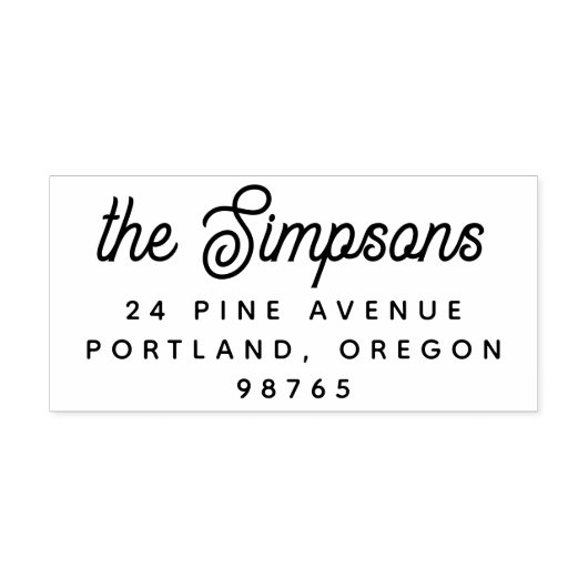 Skriptname und einfache Rücksendeadresse ändern Gummistempel (Prägung)