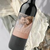 Skriptnamen Foto Overlay Terracotta Wedding Weinetikett