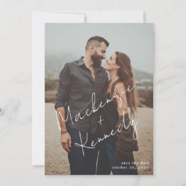 Skriptnamen Foto Save the Date Vellum Overlay