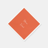 Skriptnamen Orange Wedding Cocktail Napkins Serviette (Ecke)