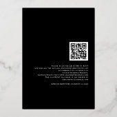 Skriptnamen QR Code Hochzeit Black Luxury Folieneinladung (Rückseite)