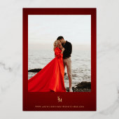 Skriptnamen | Rote und goldene Hochzeit Sichern Si Folieneinladung (Rückseite)