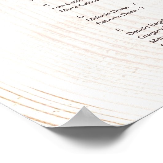 Skriptnamen Rustikale Hochzeitsbaum klingelt Poster (Ecke)