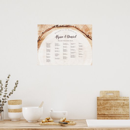 Skriptnamen Rustikale Hochzeitsbaum klingelt Poster (Küche)