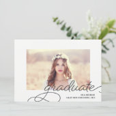 Skriptrahmen | Foto Graduation Party Einladung (Stehend Vorderseite)