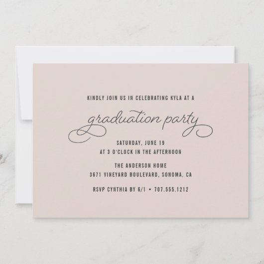 Skriptrahmen | Foto Graduation Party Einladung (Rückseite)