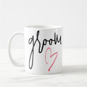 Skriptraum mit rot-rosa Hochzeitskaffee-Tasse Kaffeetasse (Links)