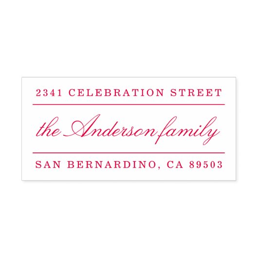 SkriptRücksendeadresse für klassische Familienname Permastempel (Design)