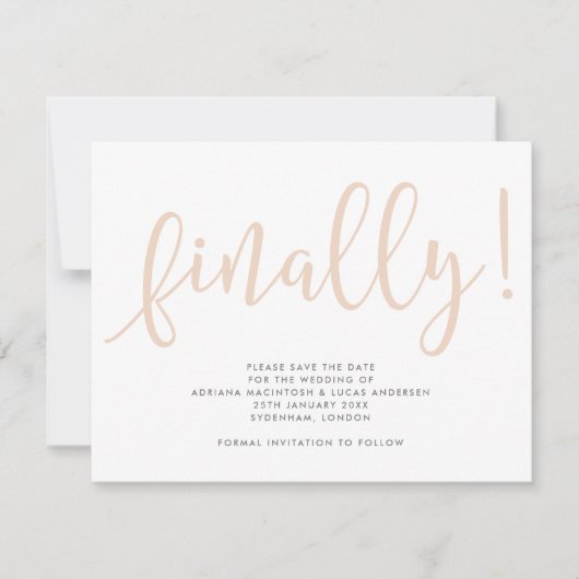 Skriptschlussendlich bearbeitbare Farbe Save the D Save The Date (Vorderseite)