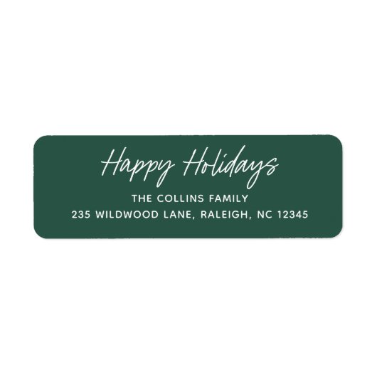 Skriptschreibweise Happy Holidays Rücksendeadresse (Vorne)