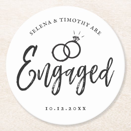 Skriptschrift der Anhänger| Runder Pappuntersetzer (Vorderseite)