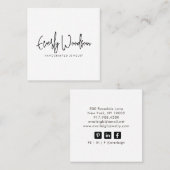 Skriptsignatur des Schmuckdesigners Quadratische Visitenkarte (Vorne/Hinten)