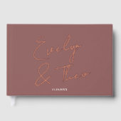 Skriptsignatur Elegante Blush Hochzeit Gästebuch (Vorderseite)