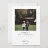 Skriptsignatur Herz-Foto Hochzeit Dankeskarte (Rückseite)