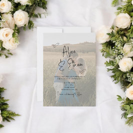 Skriptsignatur Herz-Foto Hochzeit Einladung