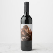 Skriptsignatur Herz-Foto Hochzeit Weinetikett (Vorderseite)