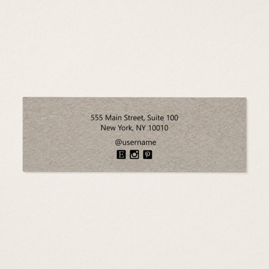 Skriptsteckerkarte Earring Kraft Display Card (Rückseite)