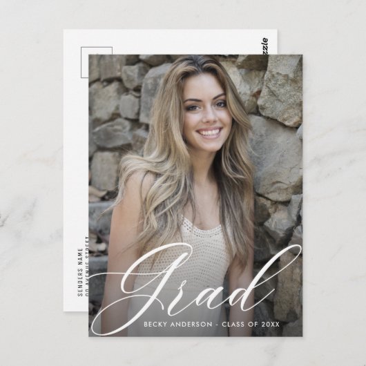 Skripttext-Abschluss Save the Date Postkarte (Vorne/Hinten)