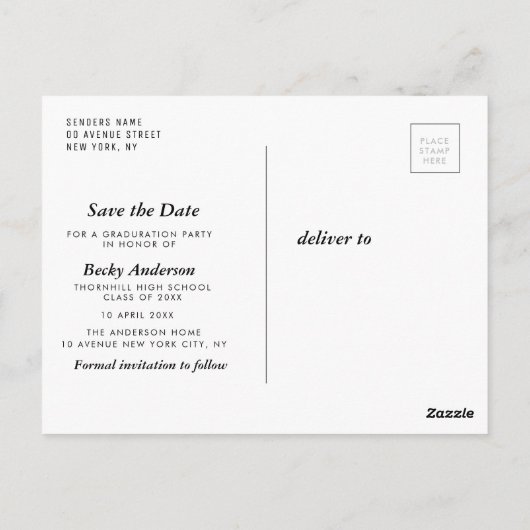 Skripttext-Abschluss Save the Date Postkarte (Rückseite)