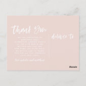 Skripttext Dank Geburtsankündigung Postkarte (Rückseite)