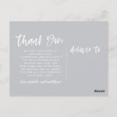 Skripttext Dank Geburtsankündigung Postkarte (Rückseite)