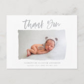 Skripttext Dank Geburtsankündigung Postkarte (Vorderseite)