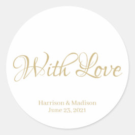 Skripttext Hochzeitsgeschenk für Tagaufkleber Runder Aufkleber