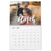 Skripttext mit einfacher Foto-Rasterfamilie Kalender (Mär 2026)