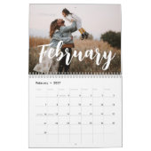 Skripttext mit einfacher Foto-Rasterfamilie Kalender (Feb 2027)