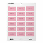 Skripttext Moderne elegante rosa einfache Vorlage Adressaufkleber (Vorne)