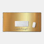 Skripttext oder Name Elegant Gold Modern Minimalis Schreibtischunterlage (Tastatur & Maus)