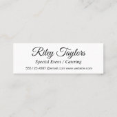 Skripttyp mit Monogramm Mini Visitenkarte (Rückseite)