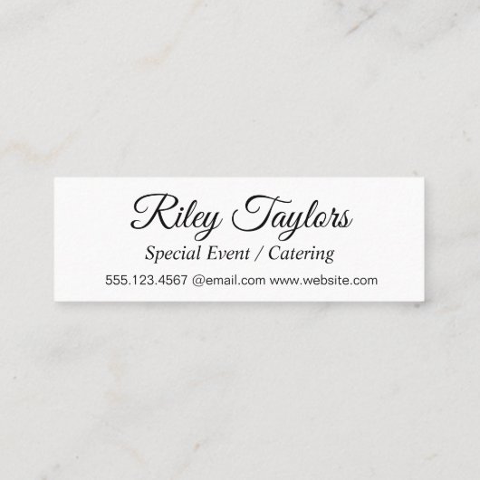 Skripttyp mit Monogramm Mini Visitenkarte (Rückseite)