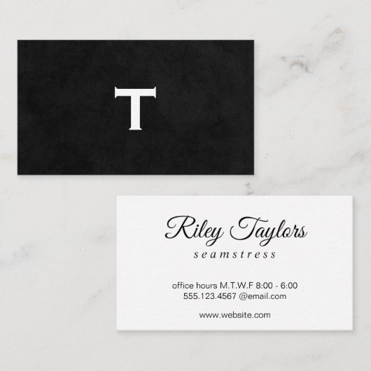 Skripttyp mit Monogramm Visitenkarte (Vorne/Hinten)