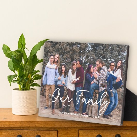 Skripttypografie für Fotos in der Familie Fotoplatte