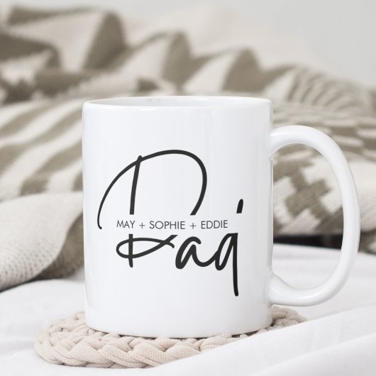 SkriptTypografie für Minimalistische Vater mit Fam Kaffeetasse